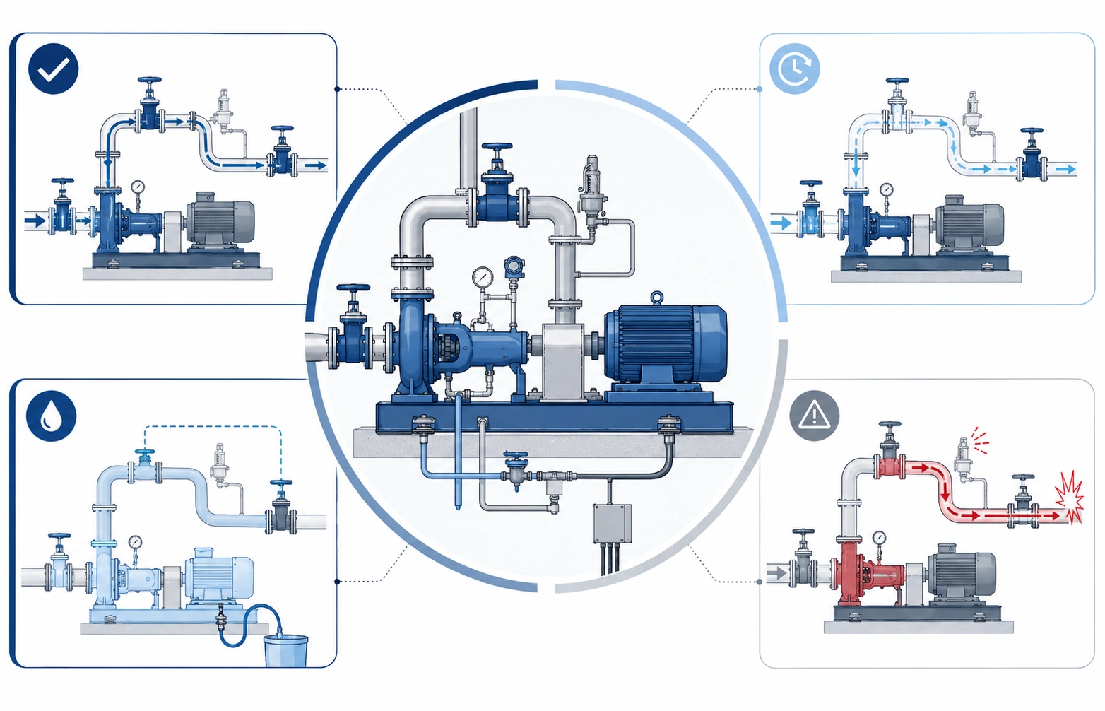 Machine operating envelope showing normal, transient, cleaning and fault conditions.